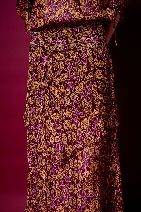 SAIA MIDI ESTAMPA EVA LUREX BERINGELA - 42