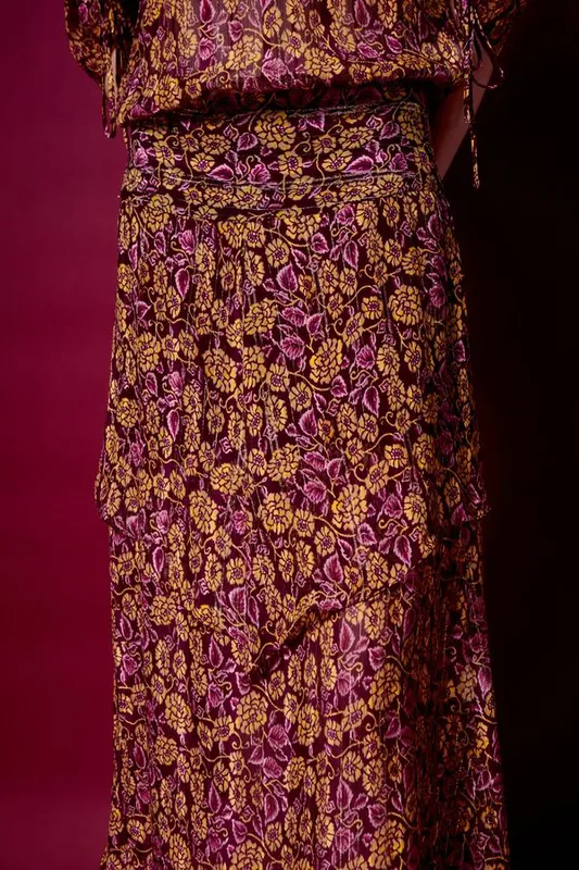 SAIA MIDI ESTAMPA EVA LUREX BERINGELA - 42
