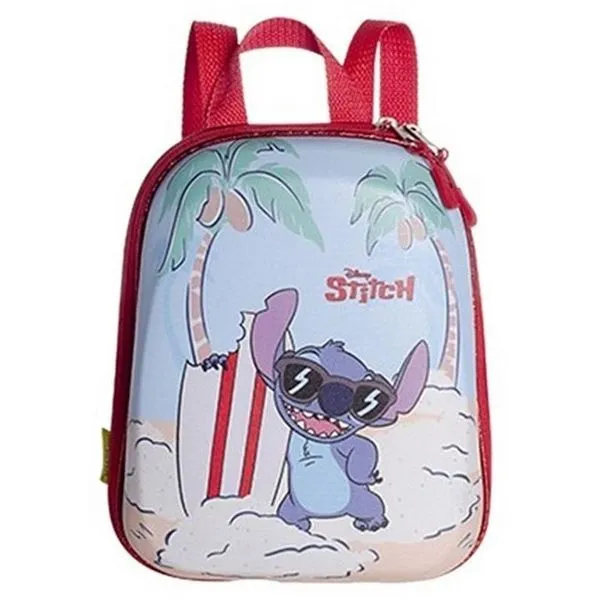 Mochila Infantil Stitch Praia Pequena com Alças Ajustáveis Material Resistente Azul Maxtoy Mochila Infantil Stitch Praia Pequena Alças Ajustáveis Azul Maxtoy