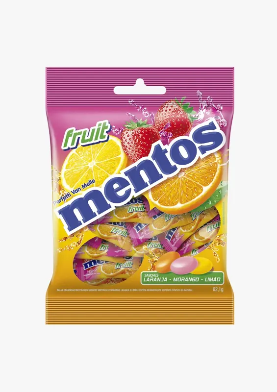 Mentos Fruit Bag Individual 62,1g - 23 unidades