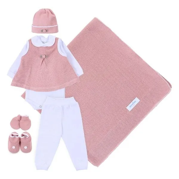 Saída De Maternidade Feminina Sanches 7 Peças Rosé (MP)