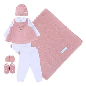 Saída De Maternidade Feminina Sanches 7 Peças Rosé (MP)