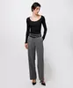 calça wide leg feminina de alfaiataria com cintos mindset cinza 38