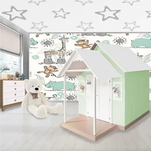 Casinha de Brinquedo Artesanal Gran Belo L12 em MDF com Telhado Branco e Verde Criança Feliz Casinha de Brinquedo Gran Belo L12 MDF Telhado Branco e Verde Criança Feliz
