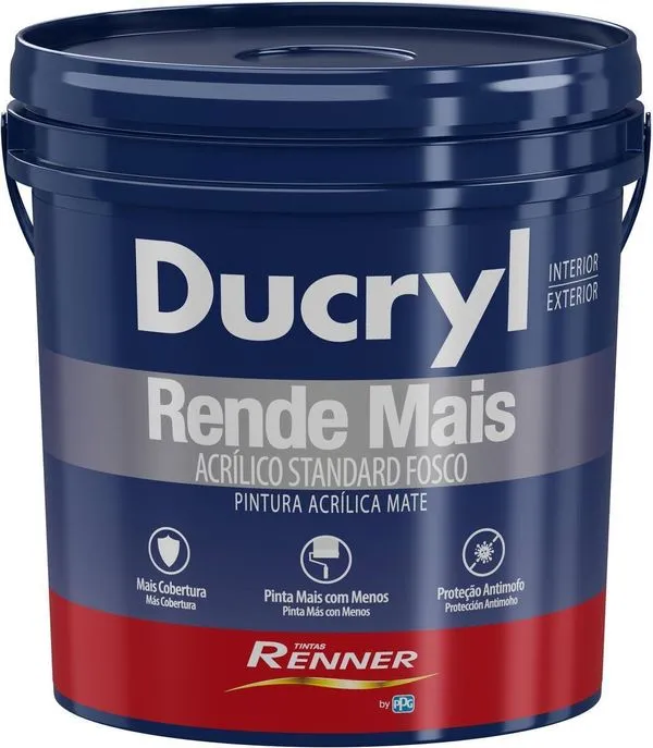 Tinta Acrílica Ducryl Rende Mais Fosca Branca 3,6L