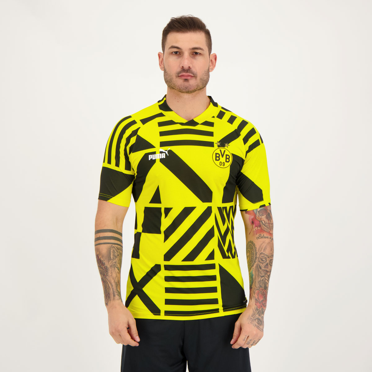 Camisa Puma Borussia Dortmund Pré Jogo 2023 Amarela