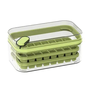 Forma De Gelo 64 Cubos Camada Dupla Recipiente Bandeja Verde