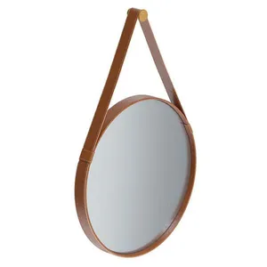 Espelho Decorativo Para Sala De Estar Aqua 60cm Marrom - Imcal