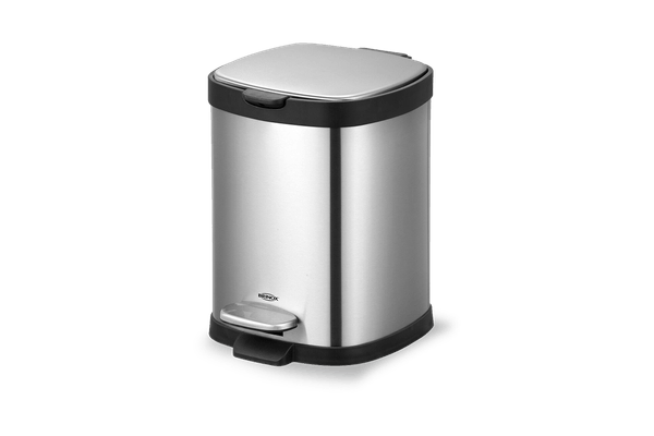 Lixeira com Pedal e Balde Brinox Frame 6 Litros Aço Inox Escovado Lixeira Inox Pedal E Balde Frame 6l Inox Brinox 29x22x29,2cm