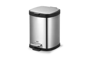 Lixeira com Pedal e Balde Brinox Frame 6 Litros Aço Inox Escovado Lixeira Inox Pedal E Balde Frame 6l Inox Brinox 29x22x29,2cm