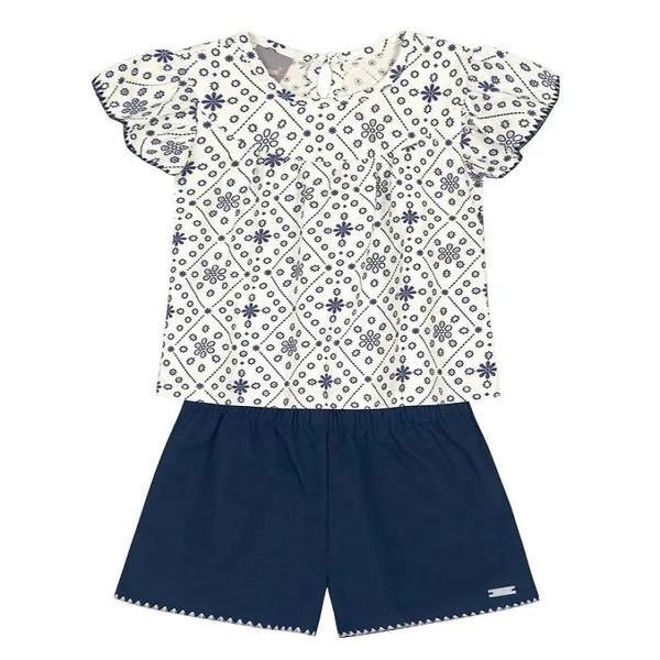 Conjunto Curto - Azul Marinho - Brandili Conjunto Curto - Azul - Tamanho 1 - Brandili