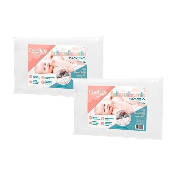 Travesseiro Infantil BB3002 NasaBaby 200Fios 2Un Duoflex -