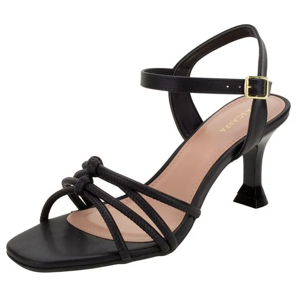 Sandália Feminina Salto Médio Via Scarpa - 13826 PRETO 34