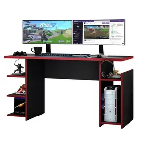 Mesa Gamer Preto TX Vermelha - Notável