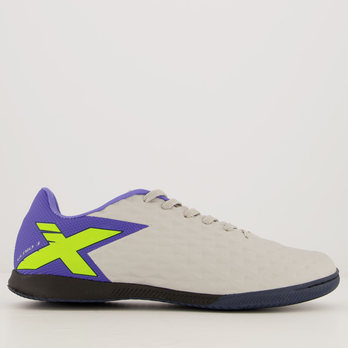 Chuteira Oxn Gênio 3 Futsal Cinza e Roxo