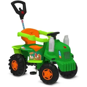 Veículo a Pedal Trator 2 em 1 Passeio com Volante LED e Sons de Fazenda Verde Brinquedos Bandeirante Veículo a Pedal Trator 2 em 1 com Volante LED e Sons Verde Brinquedos Bandeirante