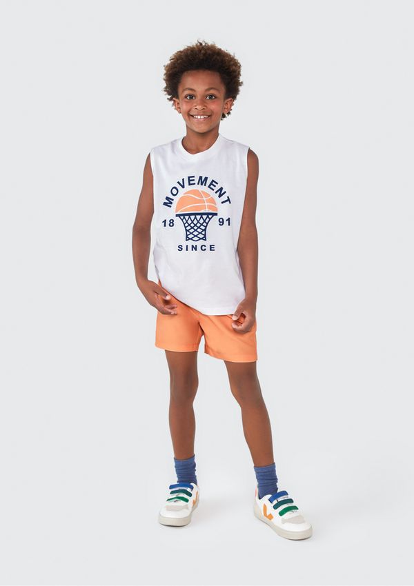 Regata Infantil Menino Em Malha De Algodão Com Estampa - Off white 014