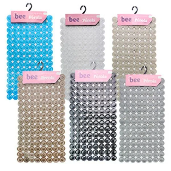 Tapete Para Banheiro Box Pérola Plástico PVC Sortido 69,5x36,5cm B0108 - bee