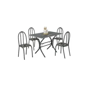 Conjunto de Mesa Ubatuba com 4 Cadeiras Paraopeba Martelado - Teixeira