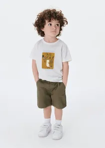 Bermuda Infantil Menino Toddler Chino Em Sarja - Verde 004