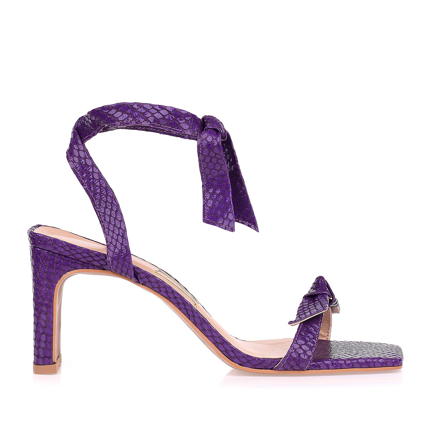 Sandália Salto Médio New Snake Violet
