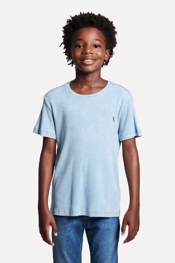 Camiseta Malha Mini Delave Azul Claro - 18