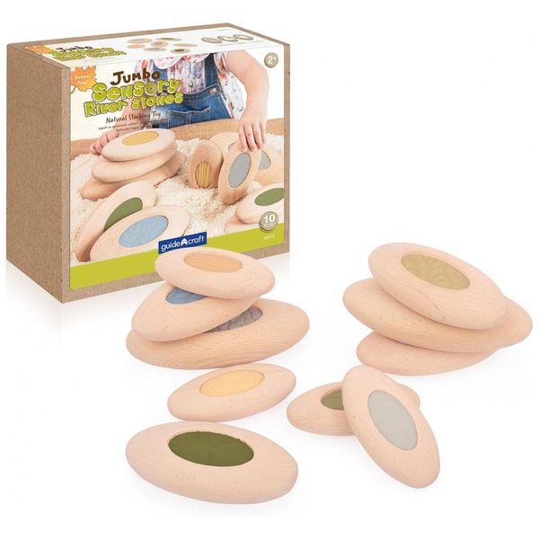 Blocos Sensoriais Guidecraft Jumbo Sensory River Stones Pedras do Rio Naturais Texturizados 10 Peças XGC-G6773