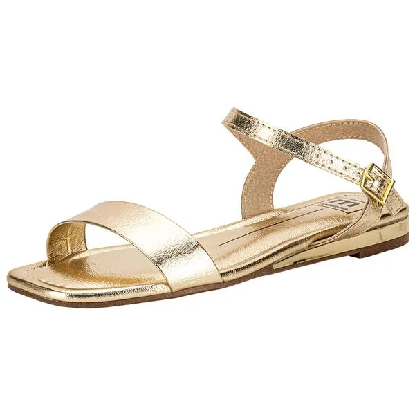 Sandália Feminina Flat Moleca 5559101 OURO 36