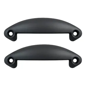 Kit Puxador Concha Para Cama Box Indart Preto Com Parafuso - 1 Unidade 78501301