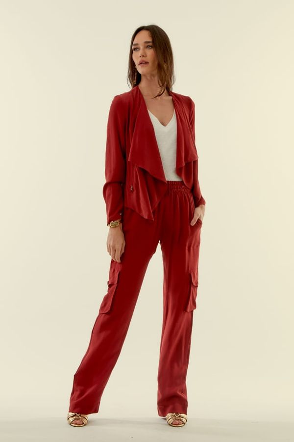 CALÇA CARGO SEDA VINHO - 42