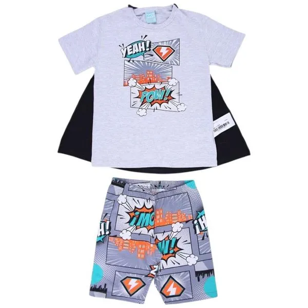 Pijama Curto Infantil Kyly 4 Mescla Banana (MP)