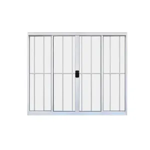 Janela 4 Folhas De Correr C/ Grade 1,00 X 1.20 Alumínio Brilhante Linha Modular - Hale