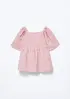 Blusa Infantil Menina Anarruga Fio Tinto Godê - Vermelho 006