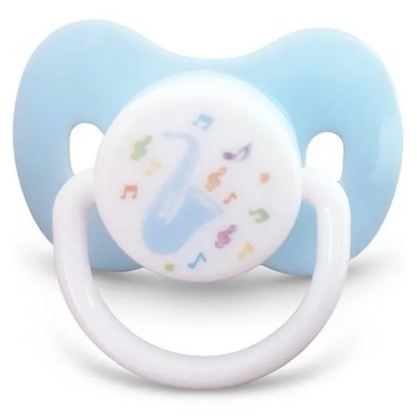 Chupeta Borboleta Bico Redondo Desenho Blister Baby Nany Azul