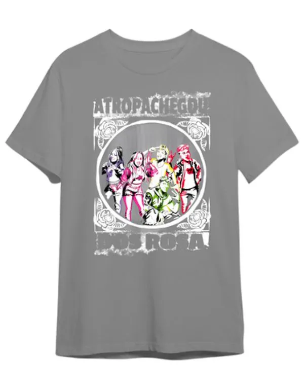 Camiseta de Algodão Dos Rosa Cinza Quadro P / Cinza