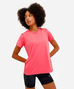 camiseta esportiva feminina manga curta rosa GG