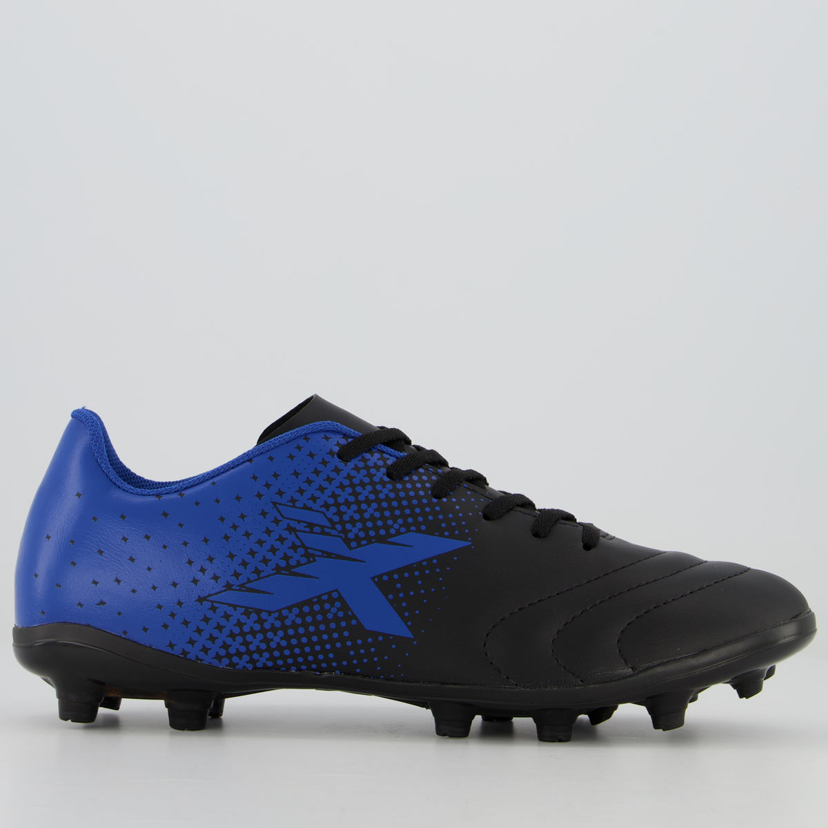 Chuteira Oxn Express Fit Campo Preta e Azul