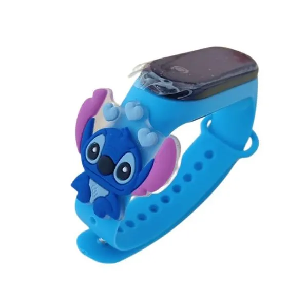 Relógio Infantil Feminino Angel Stitch Analógico com Pulseira Silicone à Prova D'Água Azul OEM Relógio Infantil Feminino Angel Stitch Analógico Silicone à Prova D'Água Azul OEM