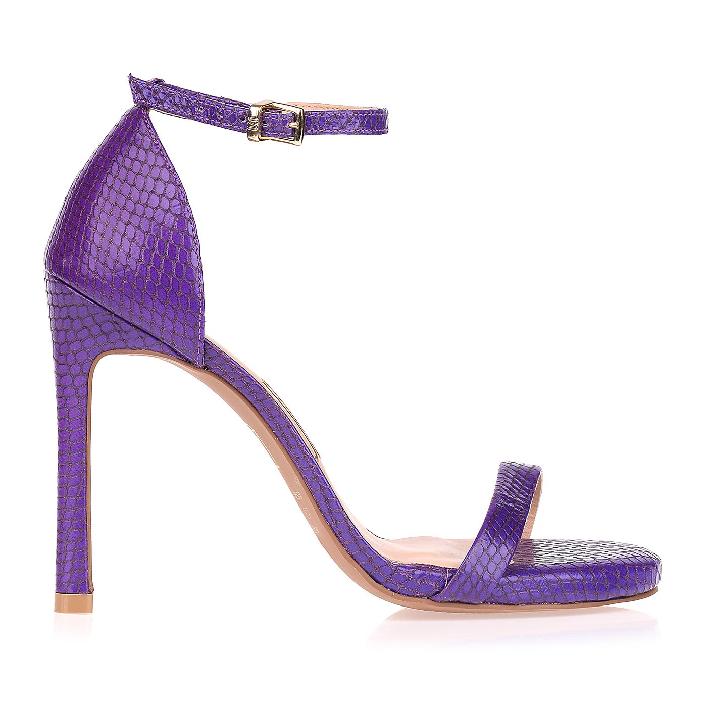 Sandália Salto Alto New Snake Violet