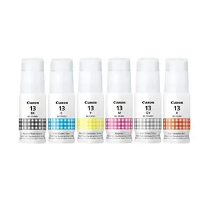 Kit 6 Cores Tinta Canon Gi-13 Gi13 Original Para Impressora Mega Tank G510 G610 G-510 G-610 6x60ml