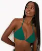 biquíni top cortininha texturizado com bojo proteção uv verde escuro GG