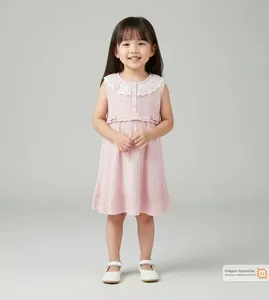 Vestido Renda e Laço - 90418AB Rosa - 3