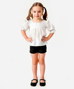 short clochard infantil texturizado preto 5