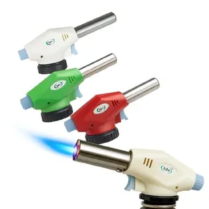 Macarico Recarregavel Acendimento Automatico Gas Encaixe 2 Tipos De Refil Soldagem Culinaria Artesantato Laboratorio