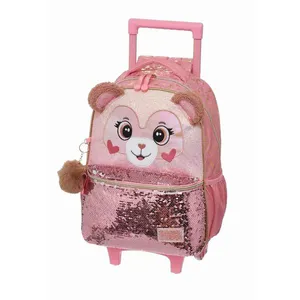 Mochila de Rodinhas Pacific Com Alça Pack Me Teddy Rosa Único