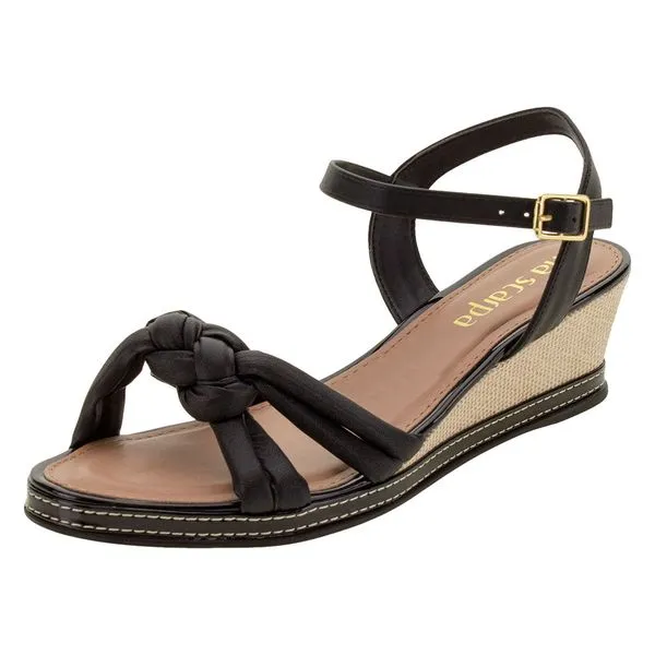 Sandália Feminina Anabela Via Scarpa - 108115033 PRETO 36