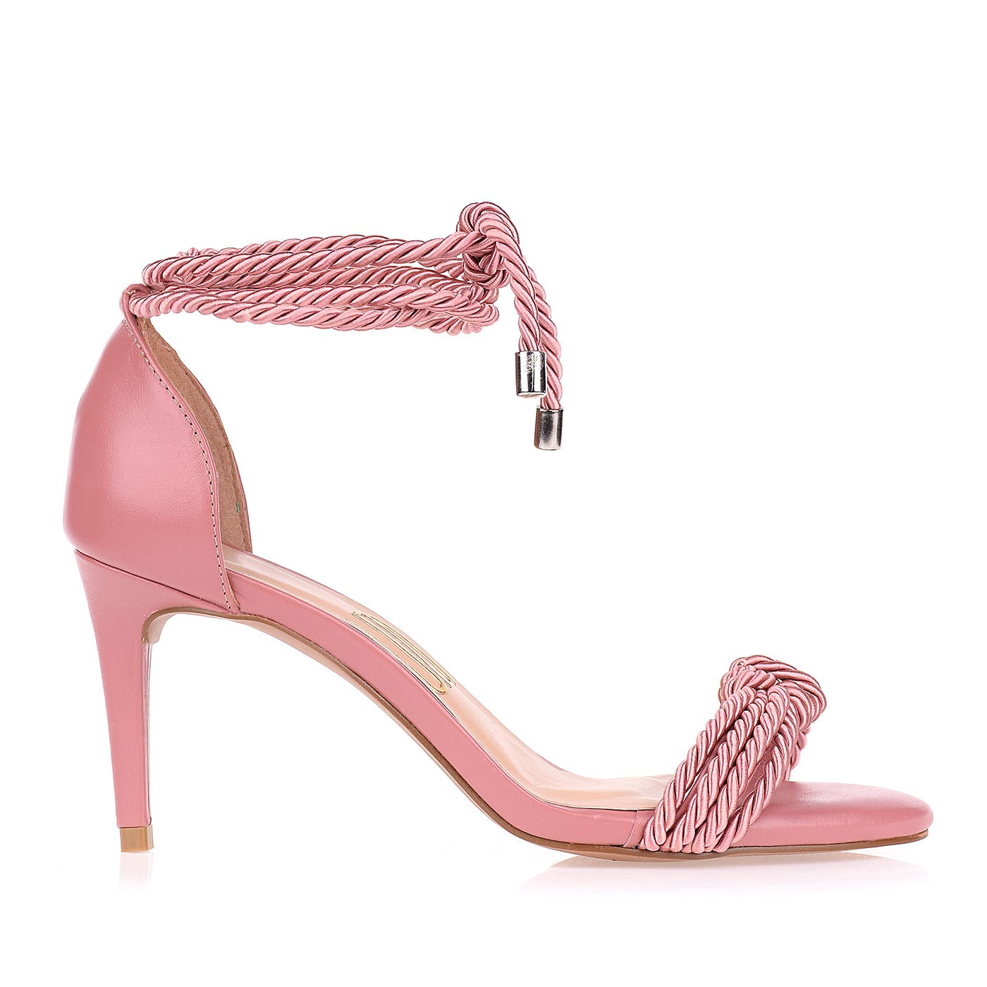 Sandália Salto Médio Cord Rose