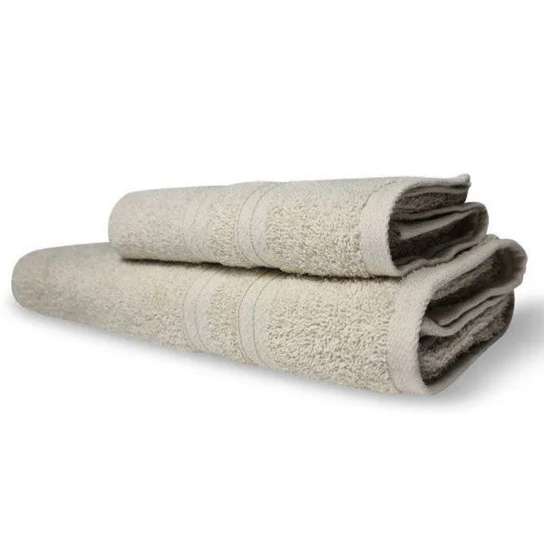 Kit 2 Toalhas Itália Soft 1 Banho 1 Rosto Grossa 100% Algodão 430g-m² - Bege