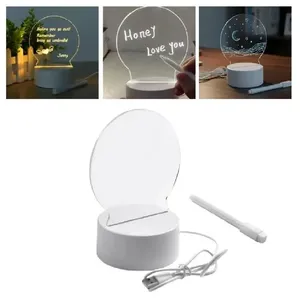 Luminária Led de Mesa com Lousa Acrílica para Escrever Personalizável com Caneta Magica Mais Luminária Led Acrílica Personalizável para Escrever com Caneta de Mesa Magica Mais