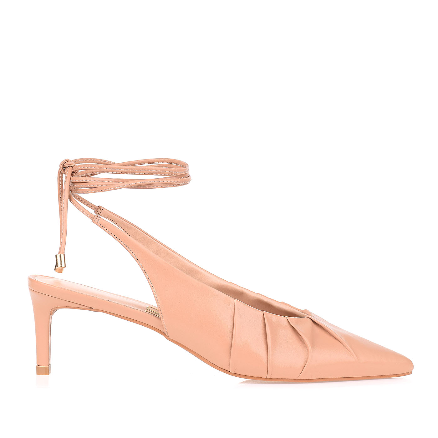 Slingback Salto Médio New Couro Pele